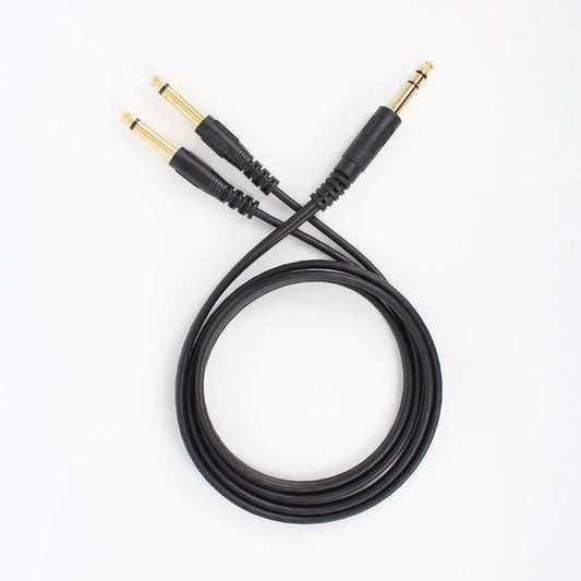 1.5m Gold Plated 6.35mm Male to 2x 6.35mm Male Mono Y Splitter Audio Cable V324-YPX054