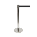Retractable Queue Crowd Control Barriers | Silver Pole Black Belt V337-CROW-R