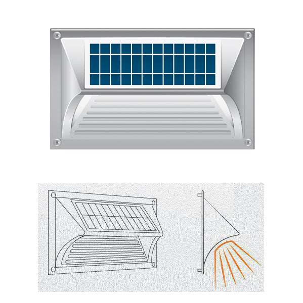 Solar Step Light - Warm White with Silver Case V341-SSGL-03
