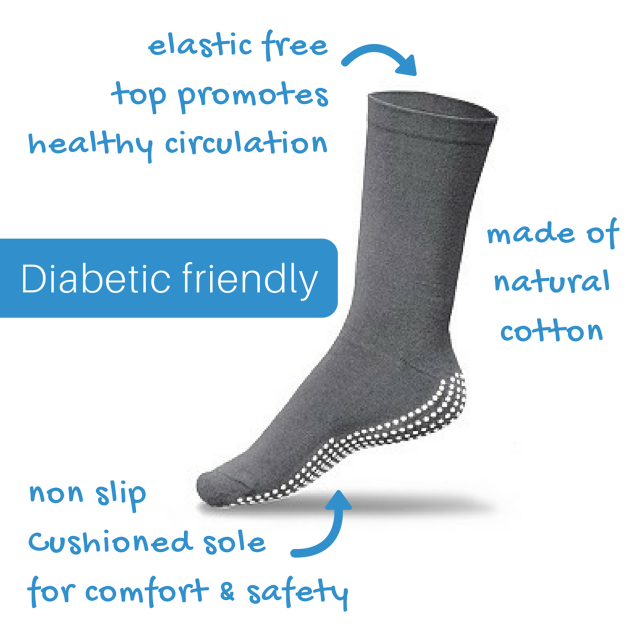 Gripperz Circulation Non Slip Socks, Diabetic Safe - Large / Rainbow V346-C-RAINBOW-L