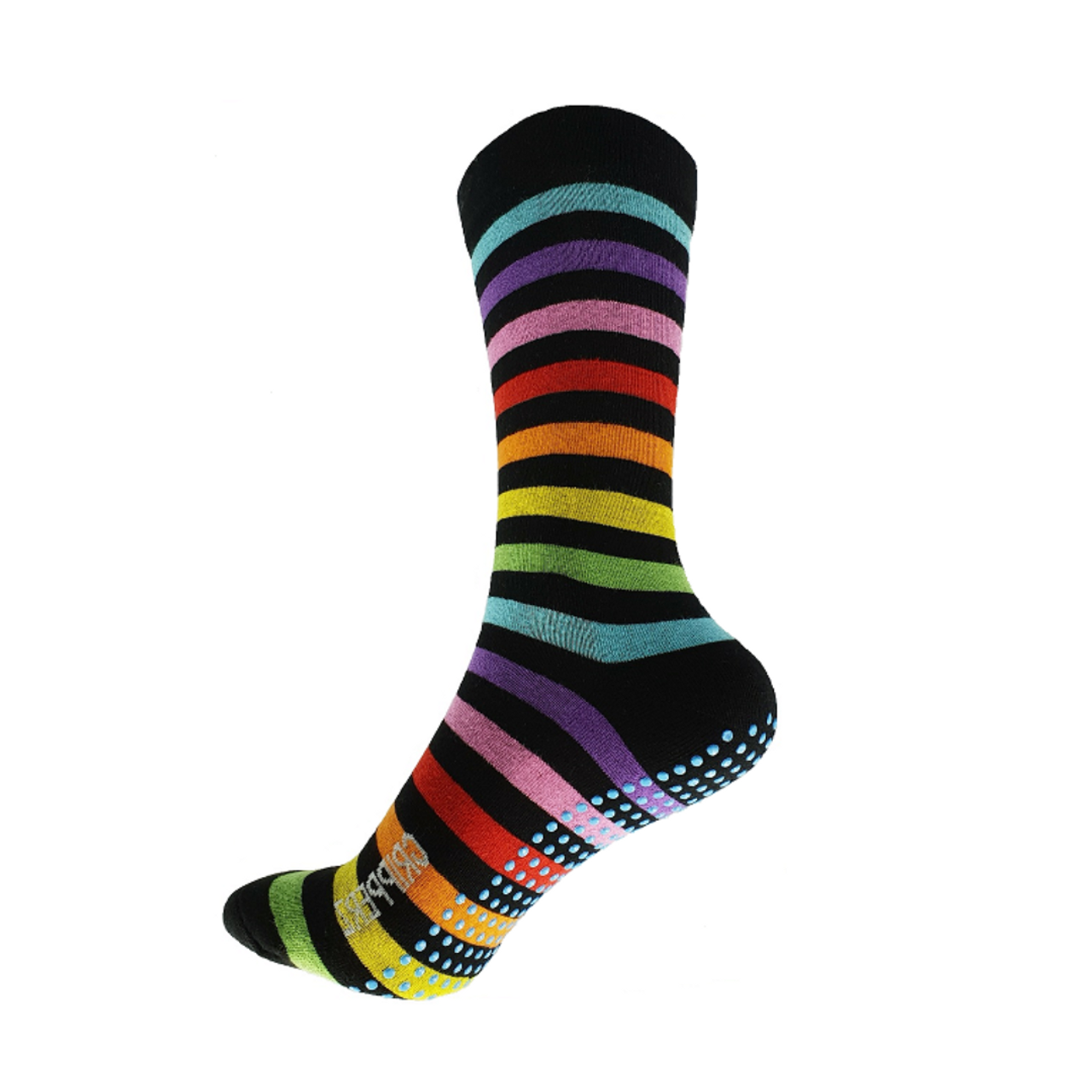 Gripperz Circulation Non Slip Socks, Diabetic Safe - Large / Rainbow V346-C-RAINBOW-L