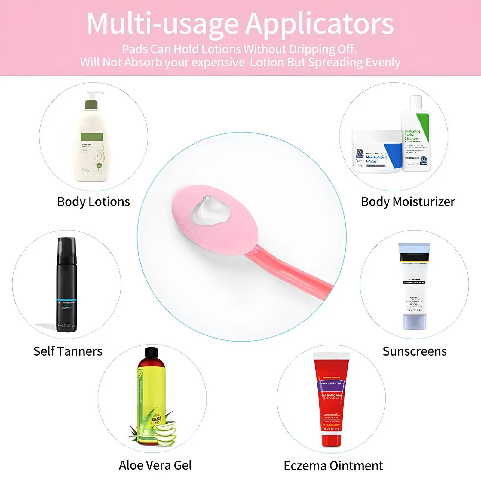 Back & Body Self Bath Brush Lotion Applicator - Blue V346-LOTION-BLUE