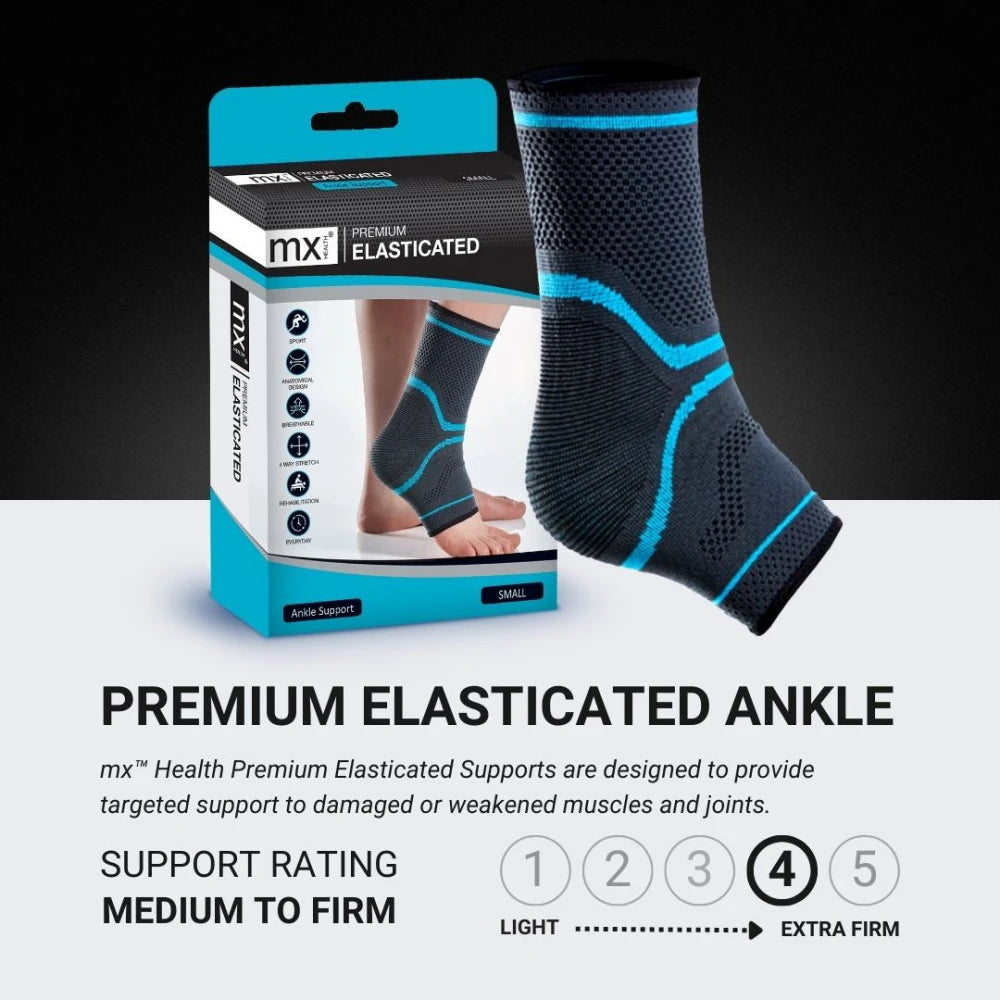 MX Health Premium Elasticated Ankle Support - Medium V346-MX72221