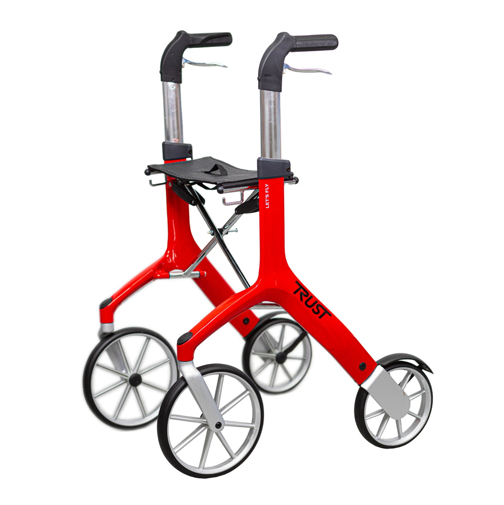 Let's Fly Mobility Rollator Wheelie Walker - Red V346-RED735003688