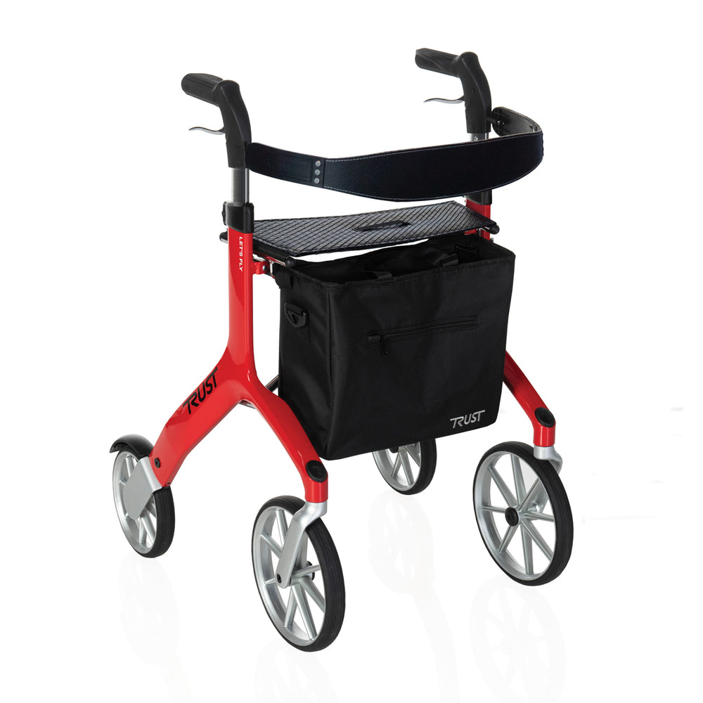 Let's Fly Mobility Rollator Wheelie Walker - Red V346-RED735003688