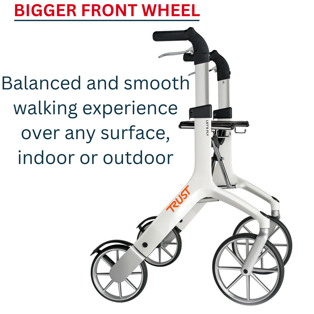 Let's Fly Mobility Rollator Wheelie Walker - Red V346-RED735003688