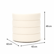 Interior Ave - Cleo White Boucle Ottoman V355-IA-10-W