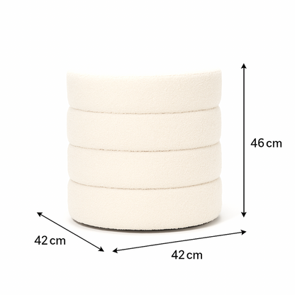 Interior Ave - Cleo White Boucle Ottoman V355-IA-10-W