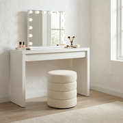 Interior Ave - Cleo White Boucle Ottoman V355-IA-10-W