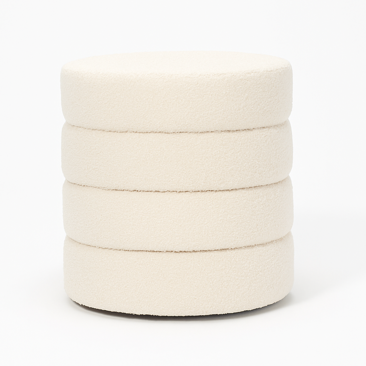 Interior Ave - Cleo White Boucle Ottoman V355-IA-10-W