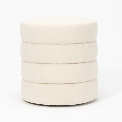 Interior Ave - Cleo White Boucle Ottoman V355-IA-10-W