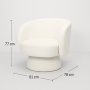 Interior Ave - Celine Swivel Armchair - Chenille Pearl White V355-IA-AC-CW