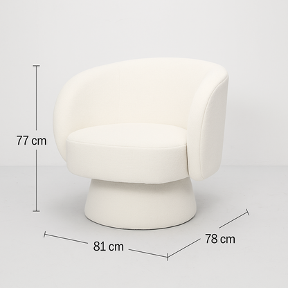 Interior Ave - Celine Swivel Armchair - Chenille Pearl White V355-IA-AC-CW