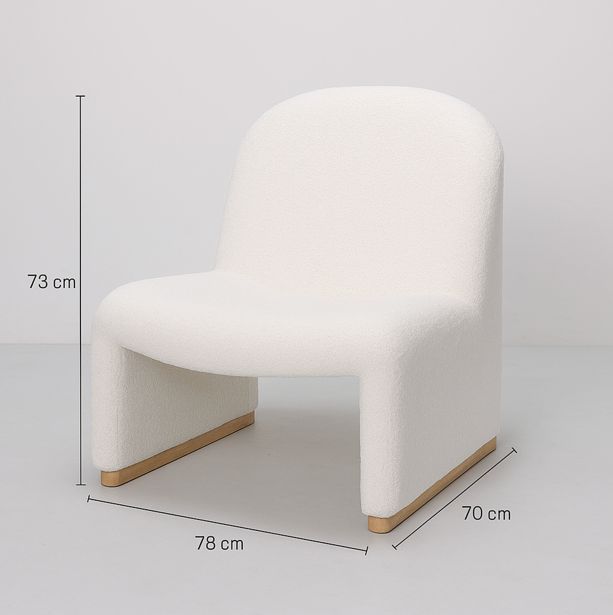 Interior Ave - Haven Curved Boucle Armchair - Sculptural White V355-IA-AC-HW