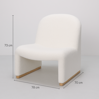 Interior Ave - Haven Curved Boucle Armchair - Sculptural White V355-IA-AC-HW