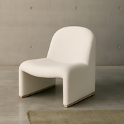 Interior Ave - Haven Curved Boucle Armchair - Sculptural White V355-IA-AC-HW