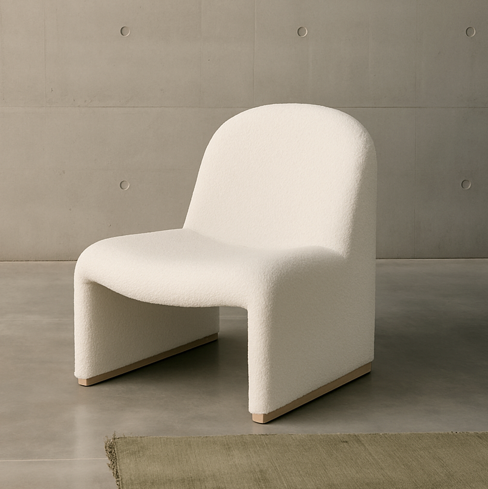 Interior Ave - Haven Curved Boucle Armchair - Sculptural White V355-IA-AC-HW