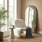 Interior Ave - Haven Curved Boucle Armchair - Sculptural White V355-IA-AC-HW