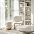 Interior Ave - Haven Curved Boucle Armchair - Sculptural White V355-IA-AC-HW