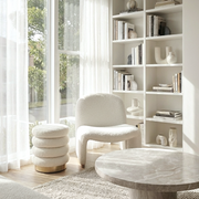 Interior Ave - Haven Curved Boucle Armchair - Sculptural White V355-IA-AC-HW