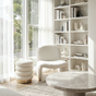 Interior Ave - Haven Curved Boucle Armchair - Sculptural White V355-IA-AC-HW