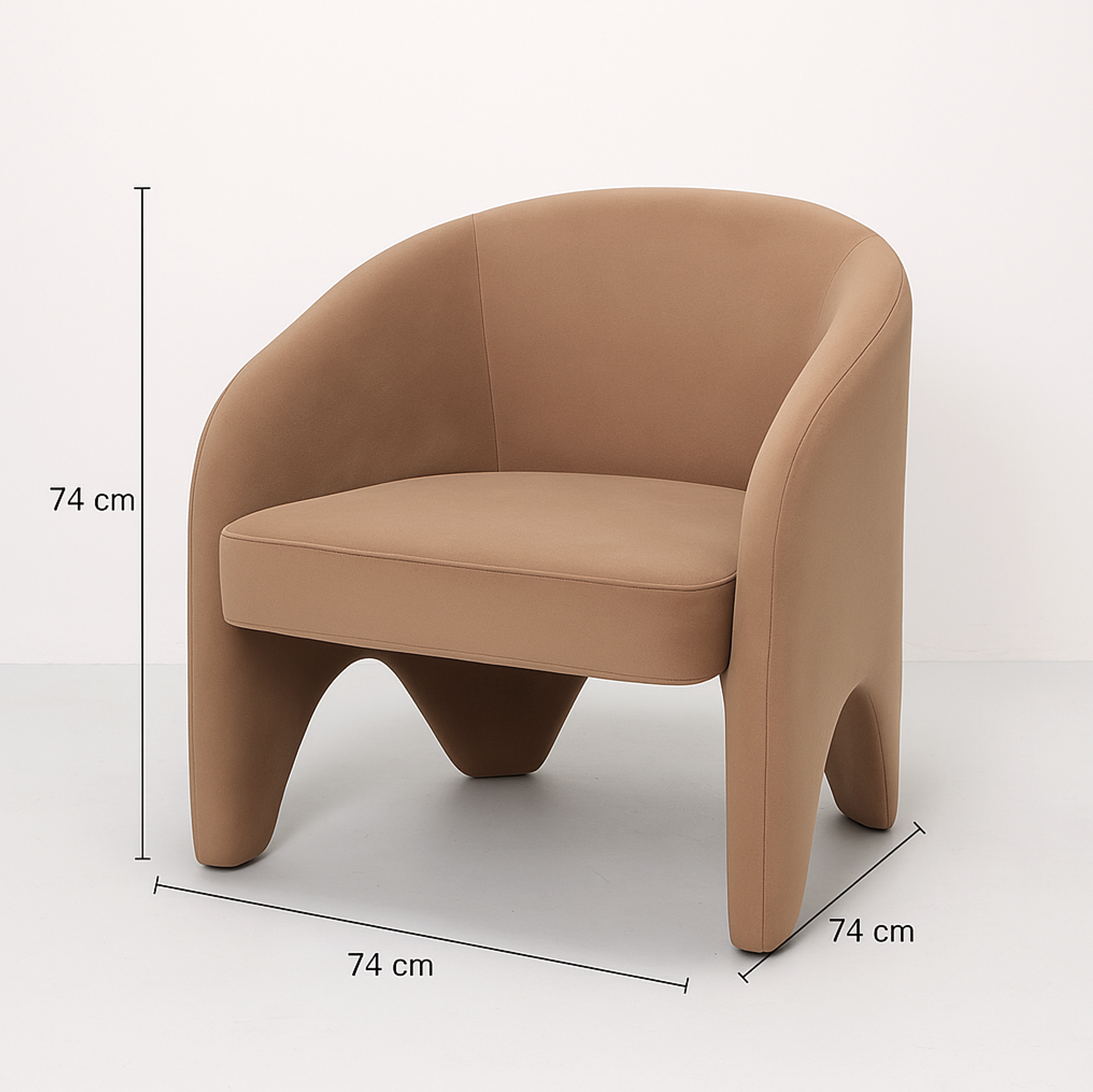 Interior Ave - Nova Sculptural Accent Chair - Velvet Chocolate V355-IA-AC-NC