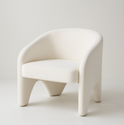 Interior Ave - Nova Sculptural Accent Chair - White Chenille V355-IA-AC-NW