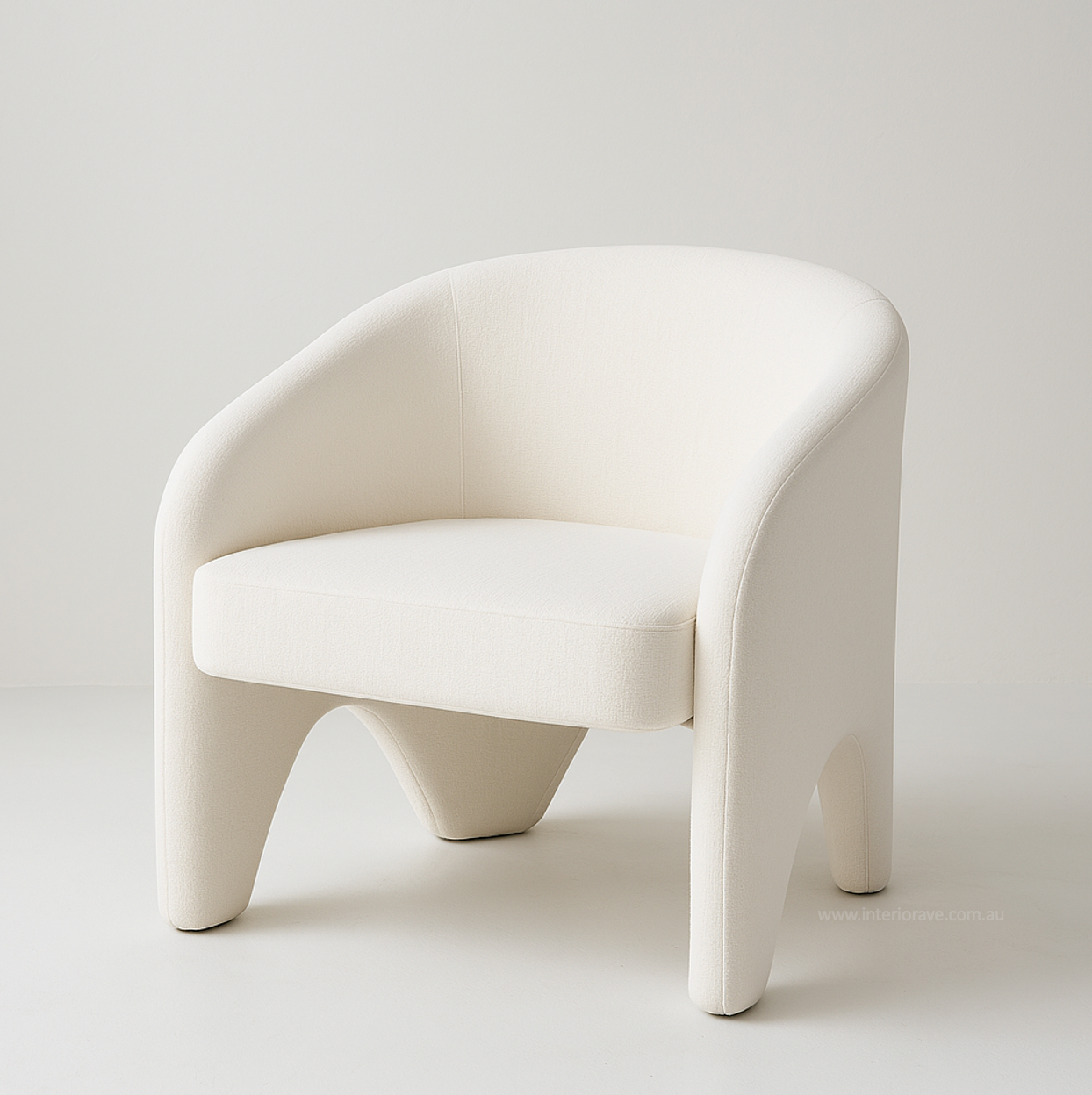 Interior Ave - Nova Sculptural Accent Chair - White Chenille V355-IA-AC-NW