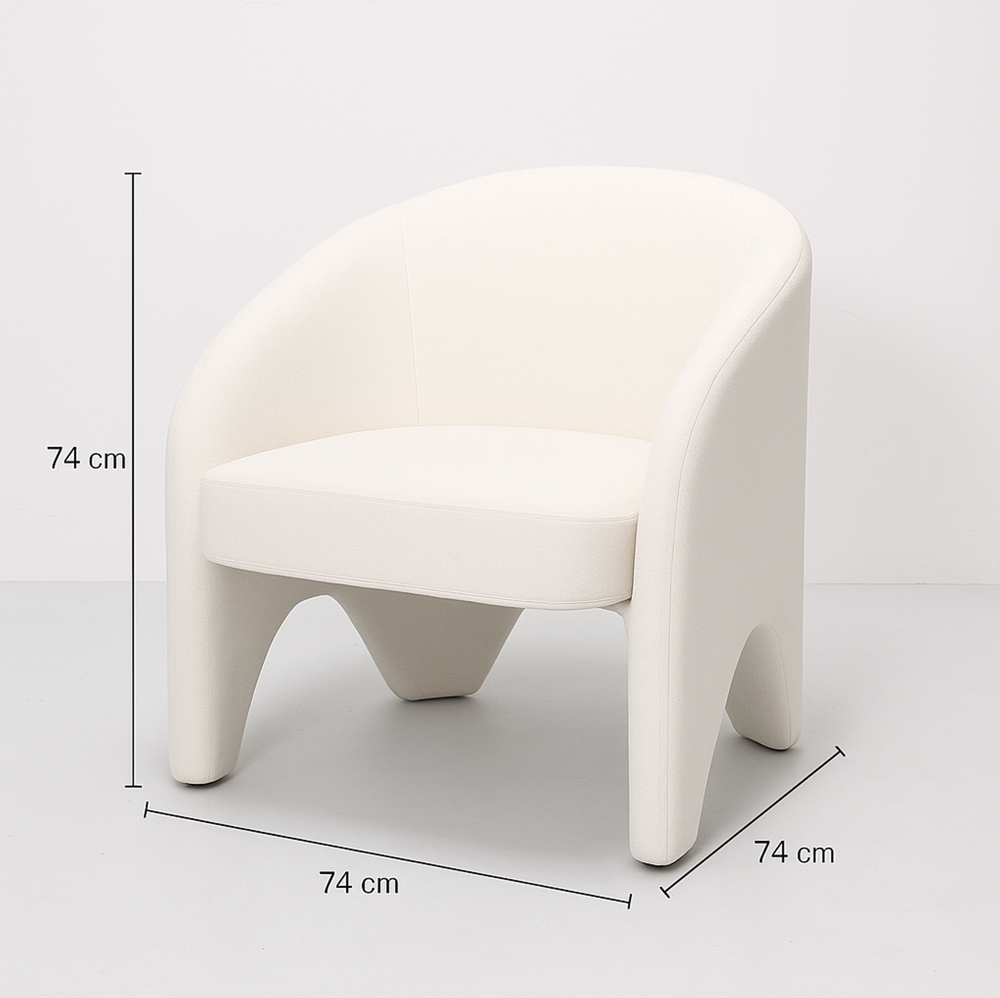 Interior Ave - Nova Sculptural Accent Chair - White Chenille V355-IA-AC-NW