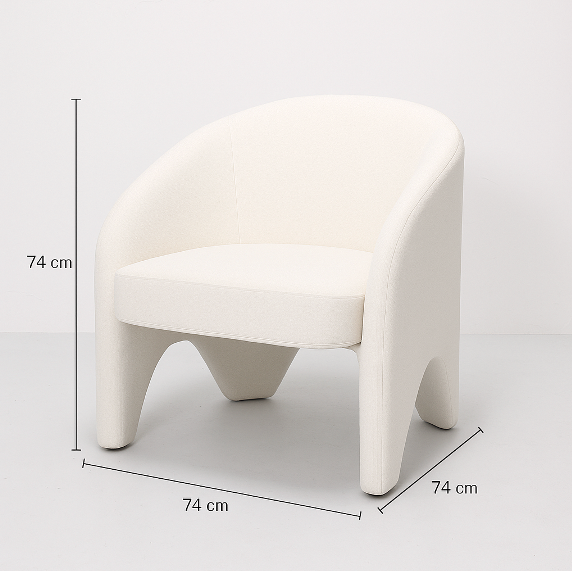Interior Ave - Nova Sculptural Accent Chair - White Chenille V355-IA-AC-NW