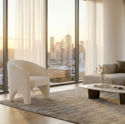 Interior Ave - Nova Sculptural Accent Chair - White Chenille V355-IA-AC-NW