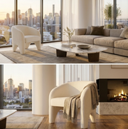 Interior Ave - Nova Sculptural Accent Chair - White Chenille V355-IA-AC-NW