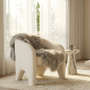 Interior Ave - Nova Sculptural Accent Chair - White Chenille V355-IA-AC-NW
