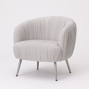 Interior Ave - Vespa Pleated Velvet Accent Chair - Pearl Grey V355-IA-AC-VG