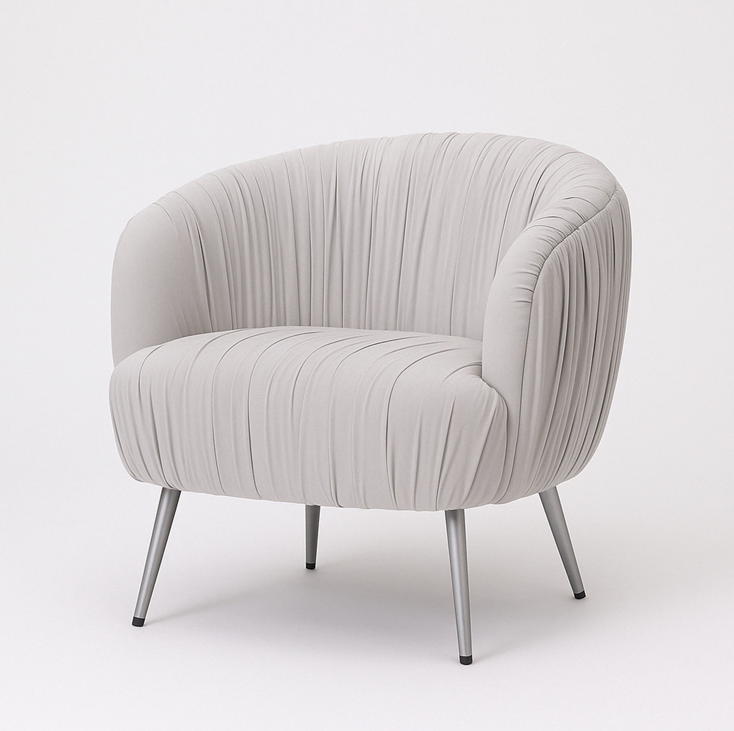 Interior Ave - Vespa Pleated Velvet Accent Chair - Pearl Grey V355-IA-AC-VG