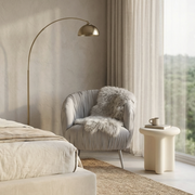 Interior Ave - Vespa Pleated Velvet Accent Chair - Pearl Grey V355-IA-AC-VG