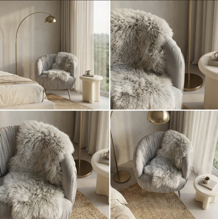 Interior Ave - Vespa Pleated Velvet Accent Chair - Pearl Grey V355-IA-AC-VG