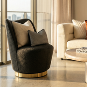 Interior Ave - Chateau Swivel Accent Chair - Charcoal Boucle V355-IA-ACC-CHS-CGY