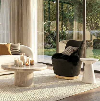 Interior Ave - Chateau Swivel Accent Chair - Charcoal Boucle V355-IA-ACC-CHS-CGY