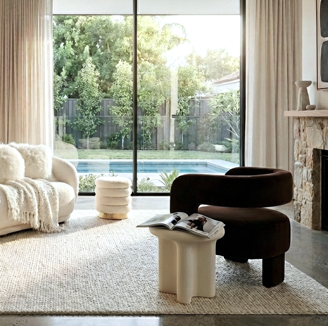 Interior Ave - Portia Velvet Arm Chair - Espresso V355-IA-ACC-POR-ESP