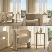 Interior Ave - Portia Boucle Arm Chair - Off White V355-IA-ACC-POR-WHT