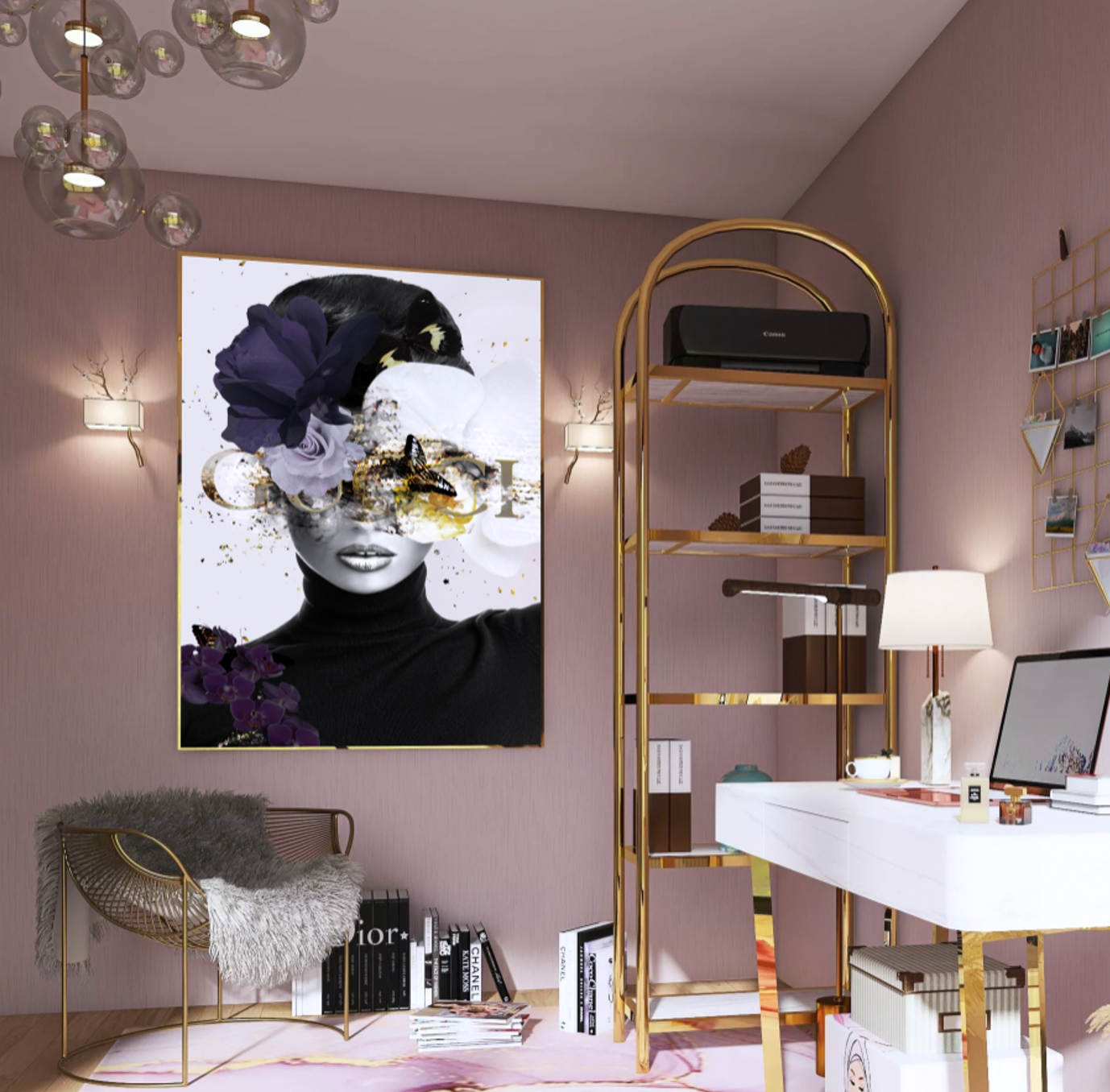 Interior Ave - Gold Rush - 90cm x 60cm White Framed Artwork V355-IA-AW-GR-F9060