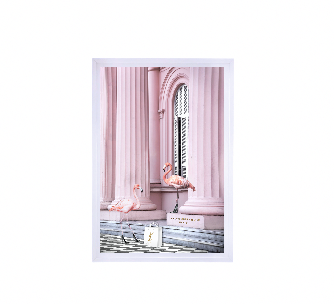 Interior Ave - Saint Pink - 90cm x 60cm White Framed Artwork V355-IA-AW-SP-F9060