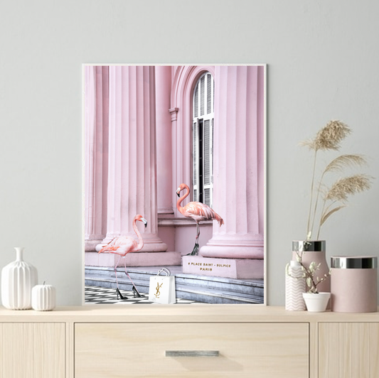Interior Ave - Saint Pink - 90cm x 60cm White Framed Artwork V355-IA-AW-SP-F9060