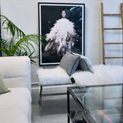 Interior Ave - Oxley Fur Bench - White & Silver V355-IA-B-OWS