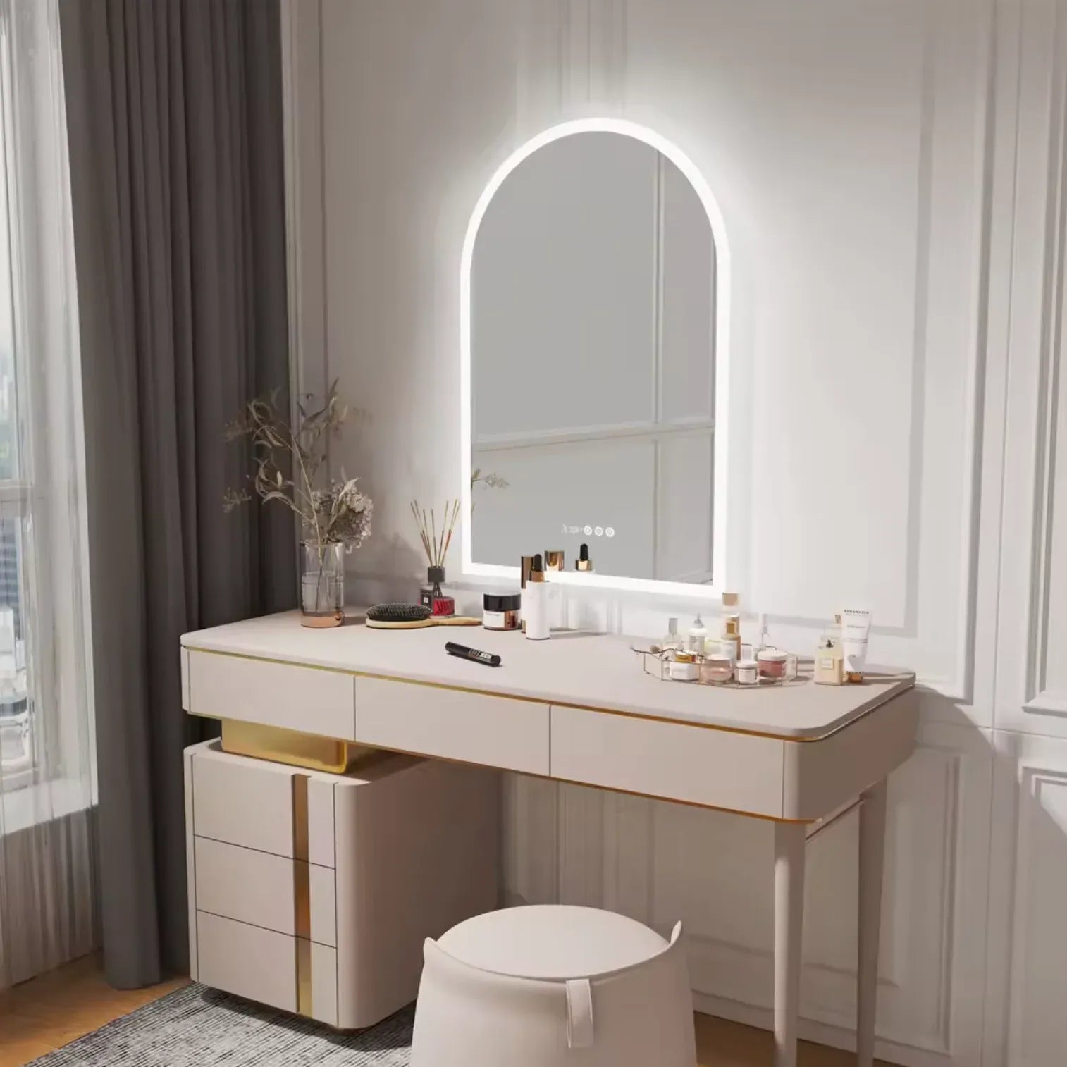 Interior Ave - 90 x 60cm Arched LED Bathroom Mirror V355-IA-BM-ARC-9060
