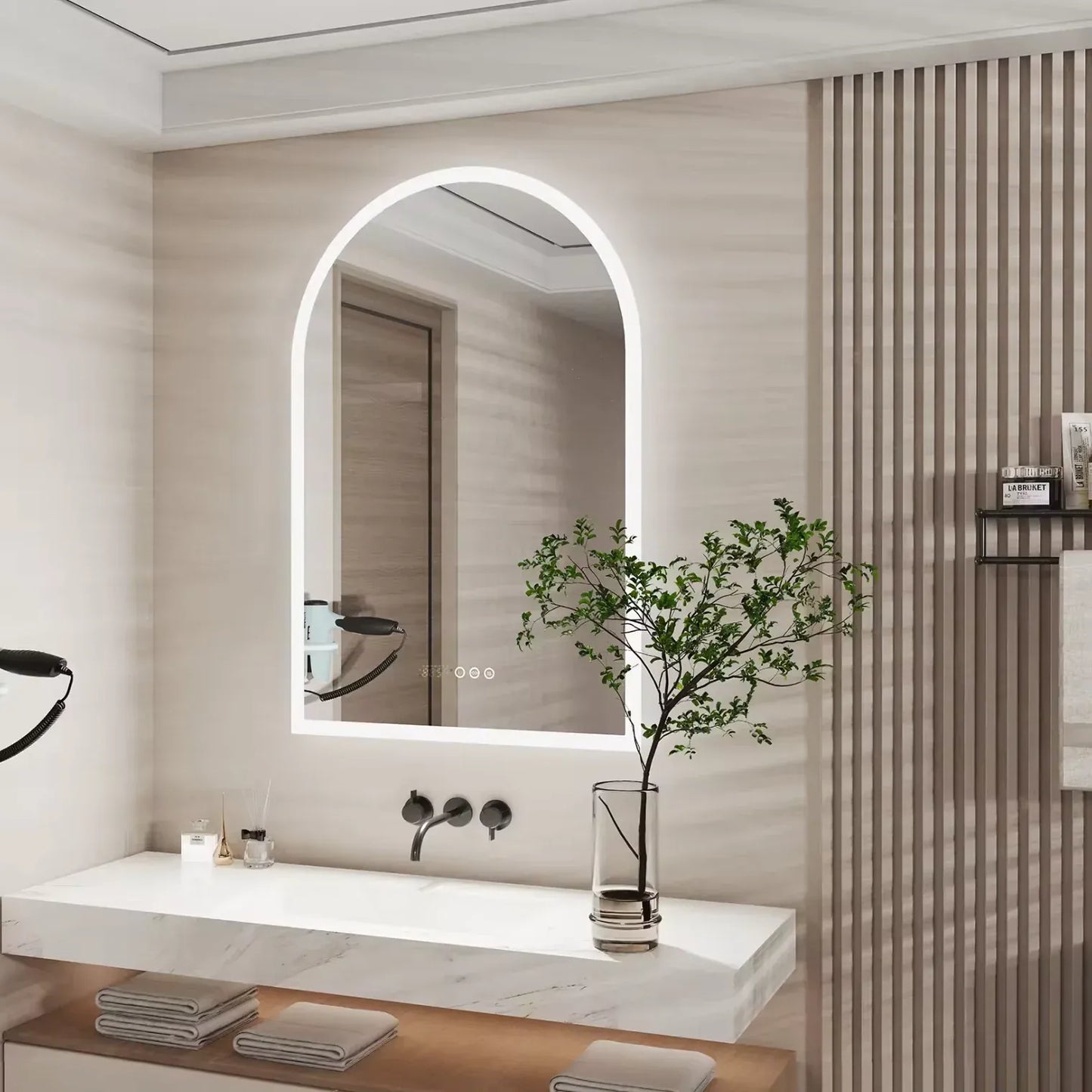 Interior Ave - 90 x 60cm Arched LED Bathroom Mirror V355-IA-BM-ARC-9060