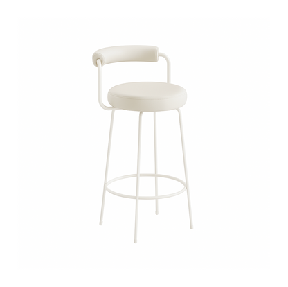 Interior Ave - Calipo White Leather Kitchen Bar Stool - Set of 2 V355-IA-BS3-CW