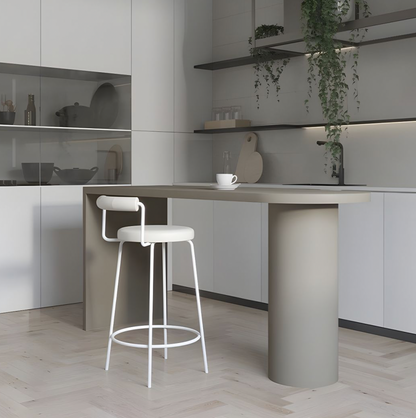 Interior Ave - Calipo White Leather Kitchen Bar Stool - Set of 2 V355-IA-BS3-CW