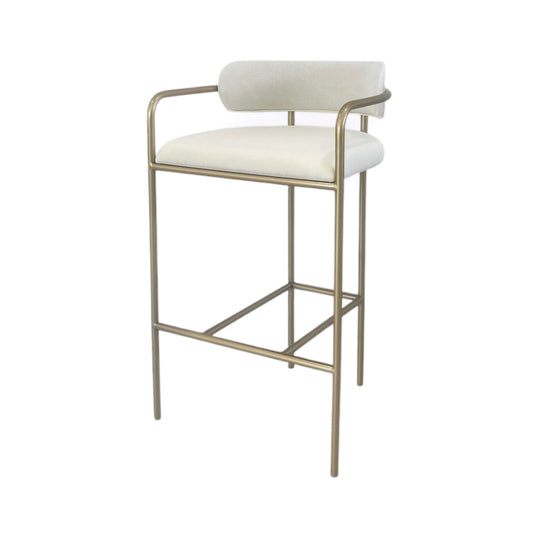 Interior Ave - Allegra White Linen Kitchen Bar Stool V355-IA-BS6-AWG